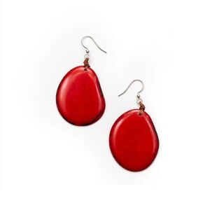 Amigas Tagua Earrings in Red - New